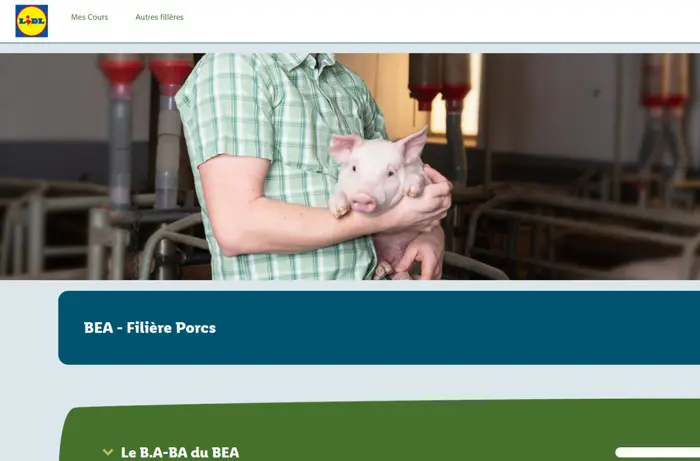 La plateforme Bien-être animal de Lidl France ouverte récemment sur le web.
