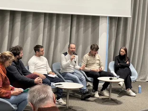 Table ronde dédiée à la génétique lors de la journée porc bio organisée par l’Itab et l’Ifip.