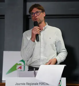 David Riou, éleveur à Plouvorn, membre du conseil d'administration de l'interprofession Inaporc et co-président du comité RSO,