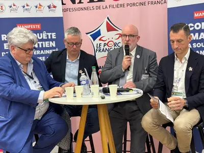 De gauche à droite les présidents des interprofessions : Fabien Chevalier (foie gras), Yves-Marie 