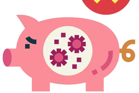 african swine fever flat icon style